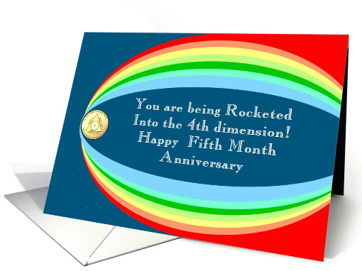 Rocketed into Fifth Month Anniversary card (978369)
