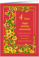 4 Years Happy Sobriety Anniversary card