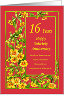 16 Years Happy Sobriety Anniversary card