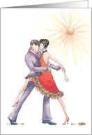 Happy Anniversary - Couple dancing with daisies card