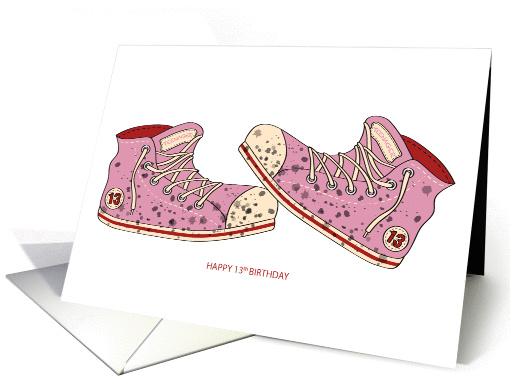 Happy Birthday - Teenager - 13 - Dirty Old Shoes card (1122036)