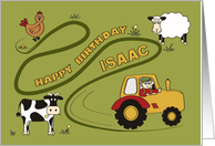 Happy Birthday - Isaac - Fun on the Farm card