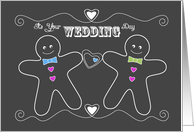 Wedding Day - Chalkboard Gingerbread Grooms card