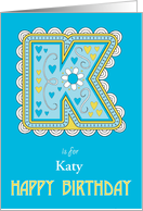 K is for Birthday card
