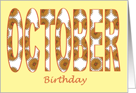 Birthday October Calendula card