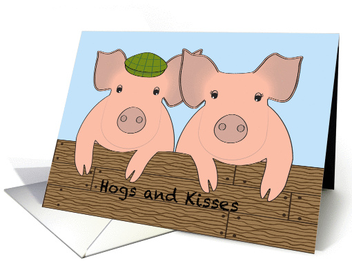 Anniversary - Pigs - Hogs and Kisses card (925970)