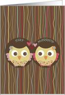 Wedding - Just Married - Lesbian - Owls in tree card