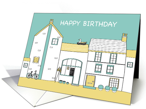 Happy Birthday - Old Village Fish and Chip Shop card (987611)