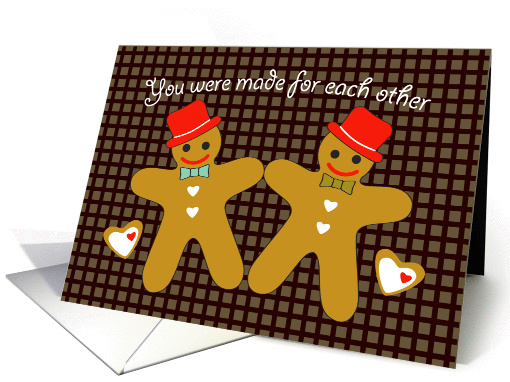 Wedding Day - Gingerbread Grooms - made for each other card (996775)