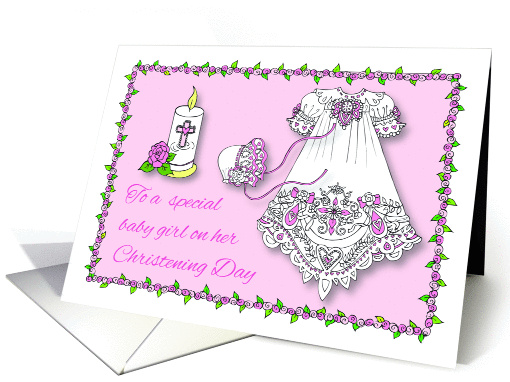 Baby Girl Christening Day card (913331)