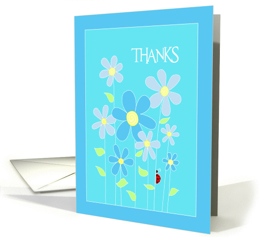 Blue Flowers Thank You card (915163)