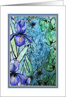 Flowers in Blue Easter Card