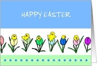 Happy Easter Chick Blooms card