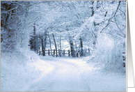 Christmas Snowy Country Lane Chilham Kent UK card