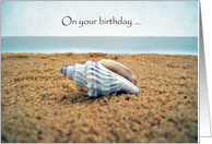 Seashell on Beach Inspirational Birthday Card