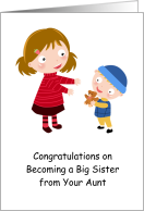 Congratulations Big Sister from Aunt, Charming Illustration card