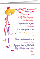 Congratulations on Marriage Daughter/Son in Law, Poem From Dad card