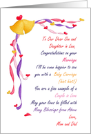 Congratulations on Marriage Son/Daughter in Law, Poem From Mom/Dad card