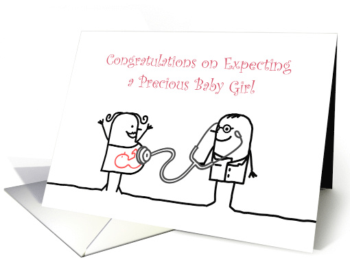 Congratulations, Expecting, Baby Girl, Doctor, Mom card (1474088)