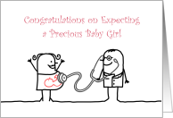 Congratulations, Expecting, Baby Girl, Doctor, Mom card