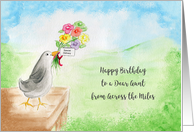 Happy Birthday Dear Aunt, Across Miles, Bird, Hills, Sky card