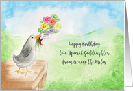 Happy Birthday, Special Goddaughter, Across Miles, Bird, Hills, Sky card