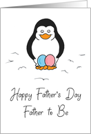 Father’s Day Father to Be of Girl and Boy Twins Penguin Pink Blue Eggs card