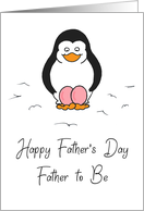 Father’s Day Father to Be of Girl Twins Cute Penguin with Pink Eggs card