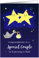Special Couple Congratulations on Expecting Child Star Family in Space card