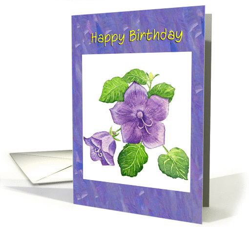 Happy Birthday- purple bell flower card (1041689)