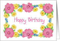 Happy Birthday, wild flowers card