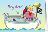Happy Birthday Boy Pirate in Bathtub card