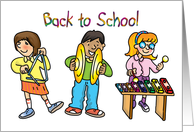 Back to School- 3 cute little children card