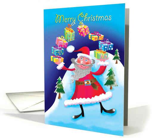 Merry Christmas-Santa with presents card (954509)