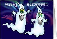 Happy Halloween- two spooky ghosts card