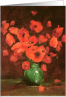 Vase of Flowers (oil on canvas) by Jean Baptiste Berthelemy Binet, Fine Art Blank Note Card
