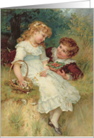 Sweethearts, from the Pears Annual, 1905 by Frederick Morgan, Fine Art Blank Note Card