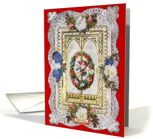 Faithful and True.  Victorian Valentine, Fine Art Blank Note card