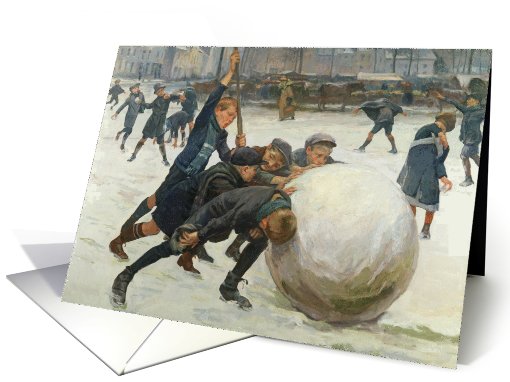 The Giantest Snowball, 1903 by Jean Mayne Fine Art Blank Note card