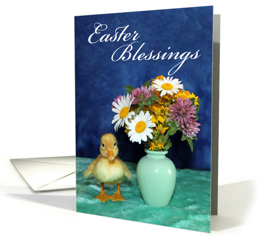 Easter Blessings - Baby Duckling with Wild Flowers card (1030781)