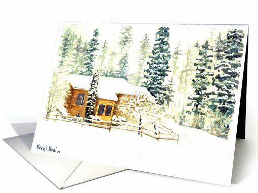 House in the winter, Mission Valley of Montana card (1016283)