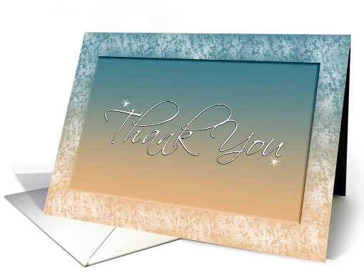 Thank You - Blue and brown - floral card (925062)