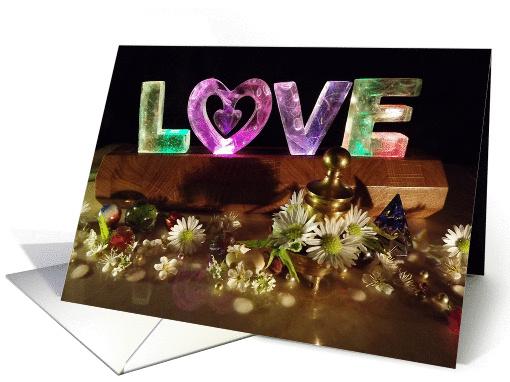 Rainbow love light with daisies & raindrops card (923811)