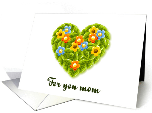 Mother's Day flower heart for mom card (926160)