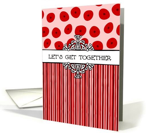 General invitation- stripes and dots red card (927833)