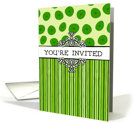 General invitation- stripes and dots pink card (927836)