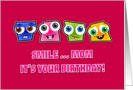 Birthday mom Square funny faces card