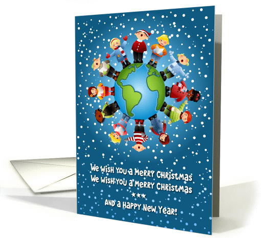 Christmas card Caroling around the world card (975811)