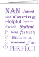 Nan birthday Words Typography card
