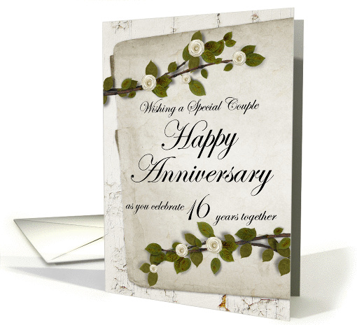 Wishing a Special Couple Happy Anniversary 16 Years together card